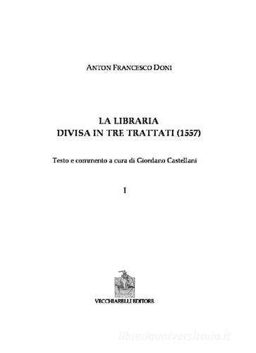 La libraria divisa in tre trattati di Anton Francesco Doni edito da Vecchiarelli