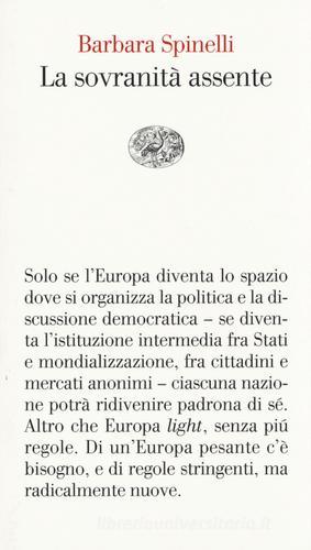 La sovranità assente di Barbara Spinelli edito da Einaudi