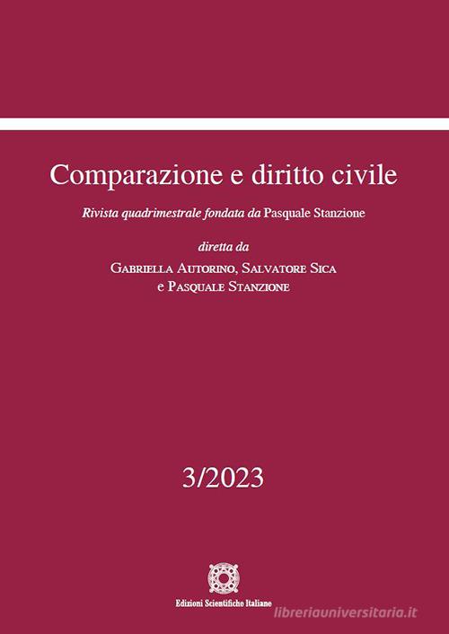Comparazione e diritto civile (2023) vol.3 edito da Edizioni Scientifiche Italiane
