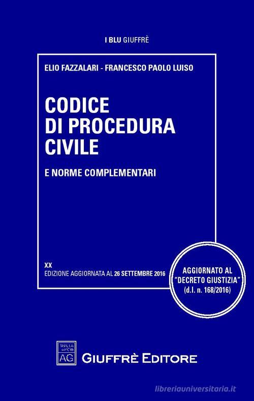 Codice di procedura civile e norme complementari edito da Giuffrè