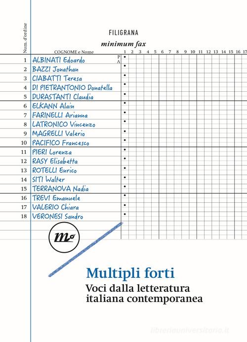 Multipli forti. Voci dalla letteratura italiana contemporanea edito da Minimum Fax