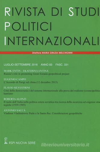 Rivista di studi politici internazionali vol.3 edito da Studium