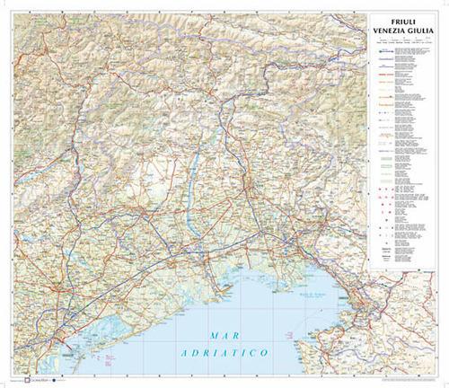 Carta murale Friuli Venezia Giulia 1:250.000 plastificata stesa di Global Map S.r.l. edito da Global Map