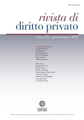 Rivista di diritto privato (2015) vol.1 edito da Cacucci