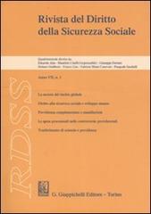 RDSS. Rivista del diritto della sicurezza sociale (2007) vol.1 edito da Giappichelli