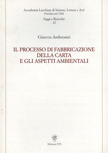 Il processo di fabbricazione della carta e gli aspetti ambientali di Ginevra Ambrosini edito da Edizioni ETS