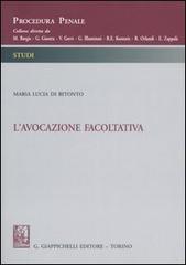 L' avocazione facoltativa di M. Lucia Di Bitonto edito da Giappichelli
