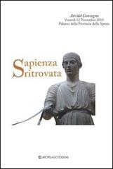 Sapienza ritrovata di Angelo Tonelli edito da Arcipelago Edizioni