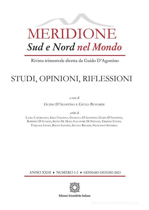 Meridione (2023) vol.1-2 edito da Edizioni Scientifiche Italiane