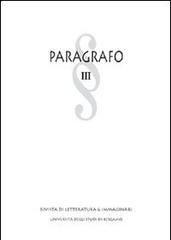 Paragrafo. Rivista di letteratura e immaginari (2007) vol.3 edito da Sestante
