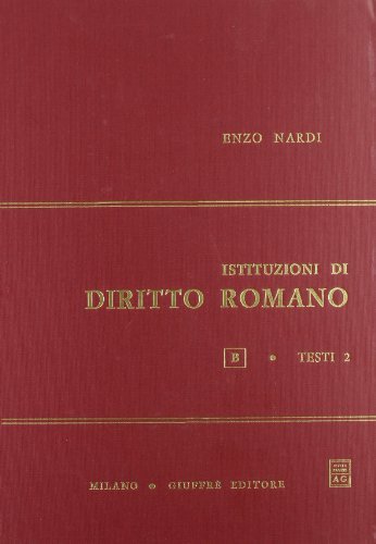 Istituzioni di diritto romano vol.2 di Enzo Nardi edito da Giuffrè