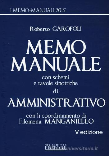 Memo manuale con schemi e tavole sinottiche di amministrativo di Roberto Garofoli edito da Neldiritto Editore