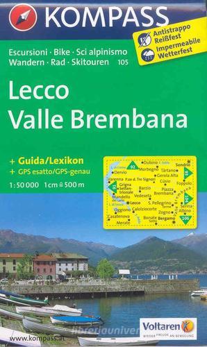 Carta escursionistica n. 105. Lecco, valle Brembana. Adatto a GPS. Digital map. DVD-ROM edito da Kompass