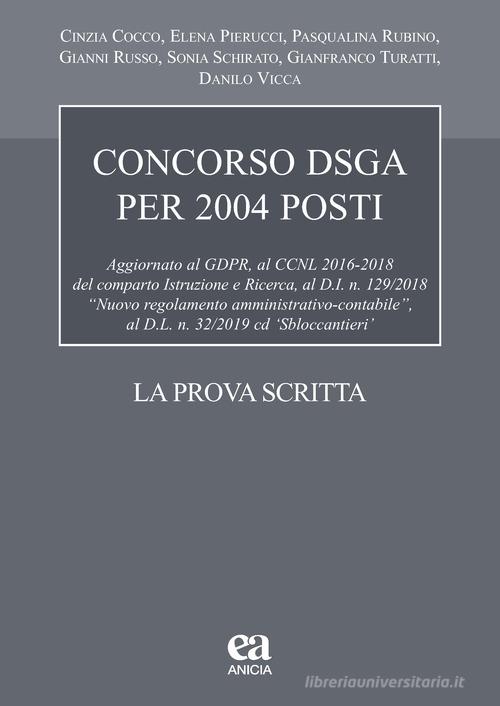 Concorso DSGA 2004 posti. La prova scritta edito da Anicia (Roma)