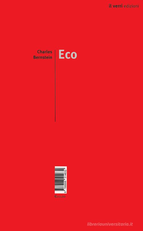 Eco-echo di Charles Bernstein edito da edizioni del verri