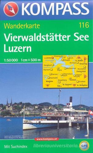 Carta escursionistica n. 116. Svizzera, Alpi occidentale. Vierwaldstätter See, Luzern 1:50.000. Adatto a GPS. Digital map. DVD-ROM edito da Kompass