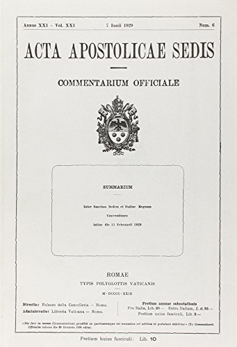 Trattato e Concordato fra la Santa Sede e l'Italia edito da Libreria Editrice Vaticana