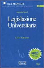Legislazione universitaria di Antonio Rossi edito da Edizioni Giuridiche Simone