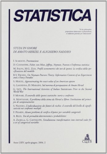 Statistica (2004) vol.2 edito da CLUEB