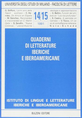 Quaderni di letterature iberiche e iberoamericane (14-15) edito da Bulzoni