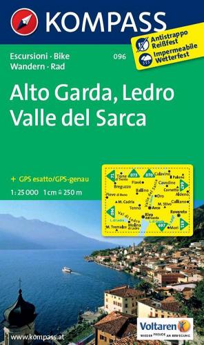 Carta escursionistica n. 096. Alto Garda, Val di Ledro 1:25.000. Adatto a GPS. Digital map. DVD-ROM edito da Kompass