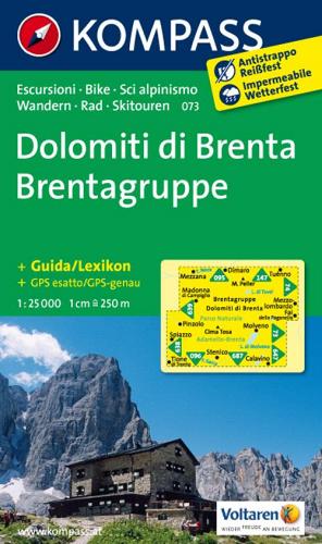 Carta escursionistica n. 073. Dolomiti di Brenta 1:30.000. Adatto a GPS. Digital map. DVD-ROM edito da Kompass