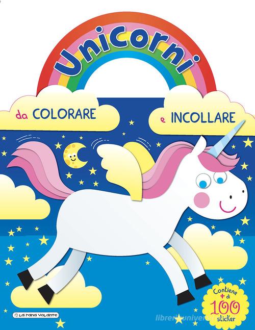 Unicorni da colorare e attaccare. Blu. Con adesivi. Ediz. a colori edito da La Rana Volante