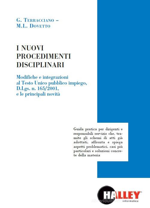 I nuovi procedimenti disciplinari di Gennaro Terracciano, M. L. Dovetto edito da Halley