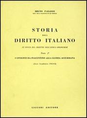 Storia del diritto italiano vol.2 di Bruno Paradisi edito da Liguori
