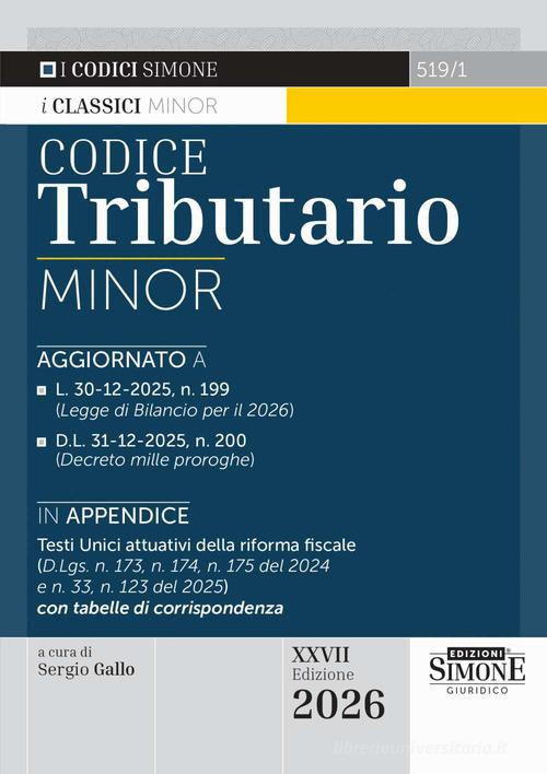Codice tributario minor edito da Edizioni Giuridiche Simone