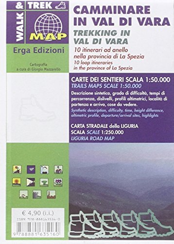 Cartina Val di Vara edito da ERGA