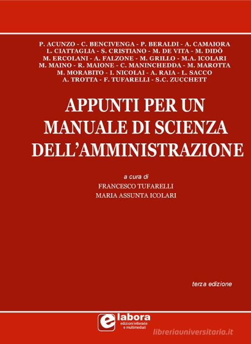 Appunti per un manuale di scienza dell'amministrazione edito da Elabora