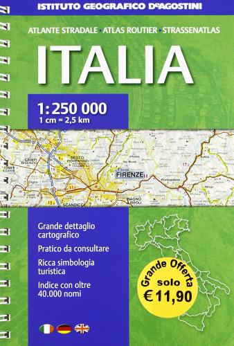 Atlante stradale Italia 1:250.000 edito da De Agostini