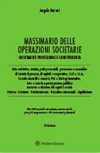Massimario delle operazioni societarie. Orientamenti professionali e giurisprudenza di Angelo Busani edito da Ipsoa