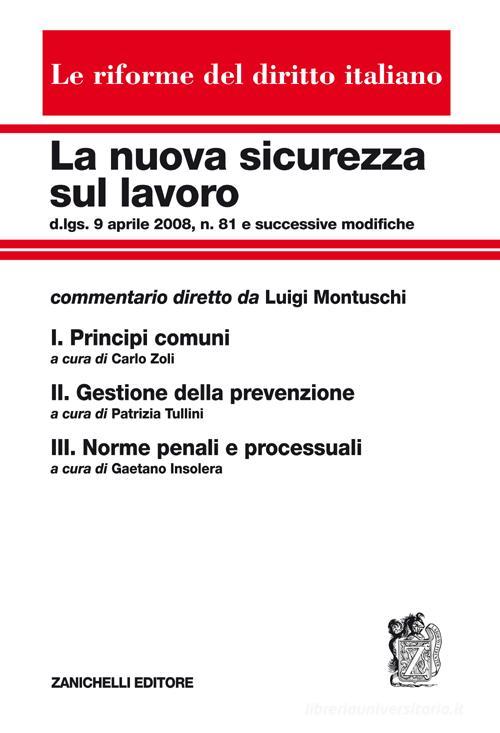 La nuova sicurezza sul lavoro: Principi comuni-Gestione della prevenzione-Norme penali e processuali. Cofanetto edito da Zanichelli