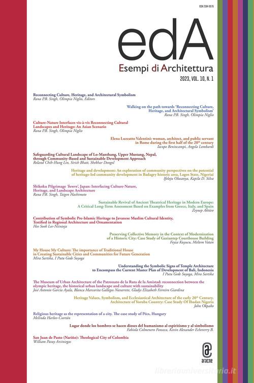 EDA. Esempi di architettura 2023. International journal of architecture and engineering (2023) vol.10.2 edito da Aracne (Genzano di Roma)