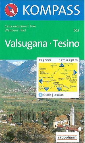 Carta escursionistica n. 621. Trentino, Veneto. Valsugana, Tesino 1:25000. Adatto a GPS. Digital map. DVD-ROM edito da Kompass