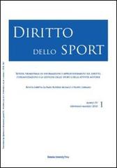 Diritto dello sport (2010) vol.1 edito da Bononia University Press