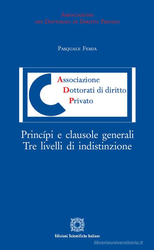 Princípi e clausole generali. Tre livelli di indistinzione di Pasquale Femia edito da Edizioni Scientifiche Italiane