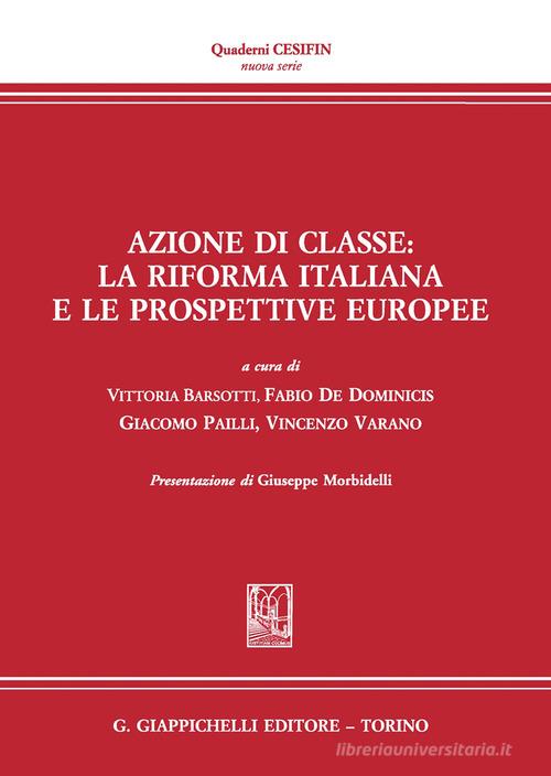 Azione di classe: la riforma italiana e le prospettive europee edito da Giappichelli