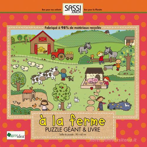 A la ferme. Puzzle géant & livre. Ediz. illustrata di Jillian Phillips edito da Sassi