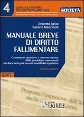 Manuale breve di diritto fallimentare di Umberto Apice, Saverio Mancinelli edito da Il Sole 24 Ore