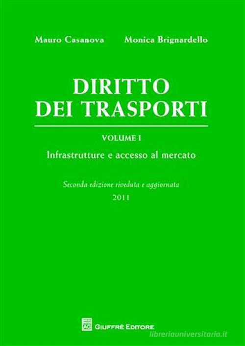 Diritto dei trasporti vol.1 di Mauro Casanova, Monica Brignardello edito da Giuffrè