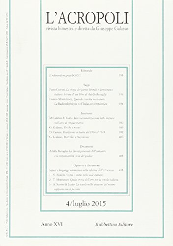 L' acropoli (2015) vol.4 edito da Rubbettino