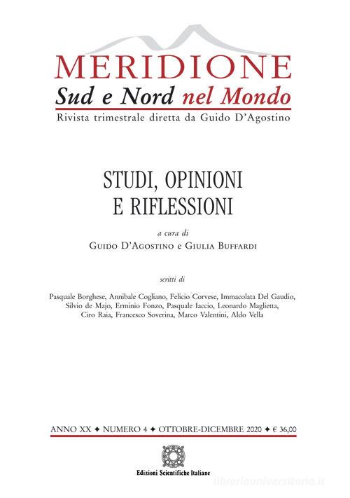 Meridione (2020) vol. 4 edito da Edizioni Scientifiche Italiane