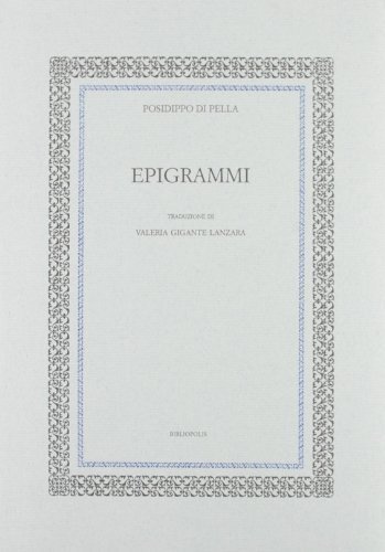 Epigrammi di Posidippo edito da Bibliopolis