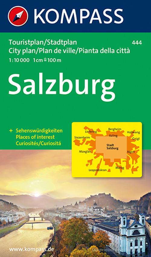 Pianta della città n. 444. Salisburgo-Salzburg 1:10.000. Ediz. bilingue edito da Kompass