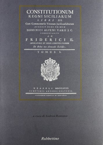Constitutionum Regni Siciliarum (rist. anast.) edito da Rubbettino