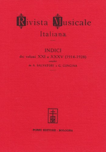 Indici della «Rivista musicale italiana» (rist. anast. 1931) vol.2 edito da Forni