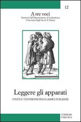 Leggere gli apparati di Giorgio Inglese, Vittorio Formentin, Niccolò Scaffai edito da Unicopli